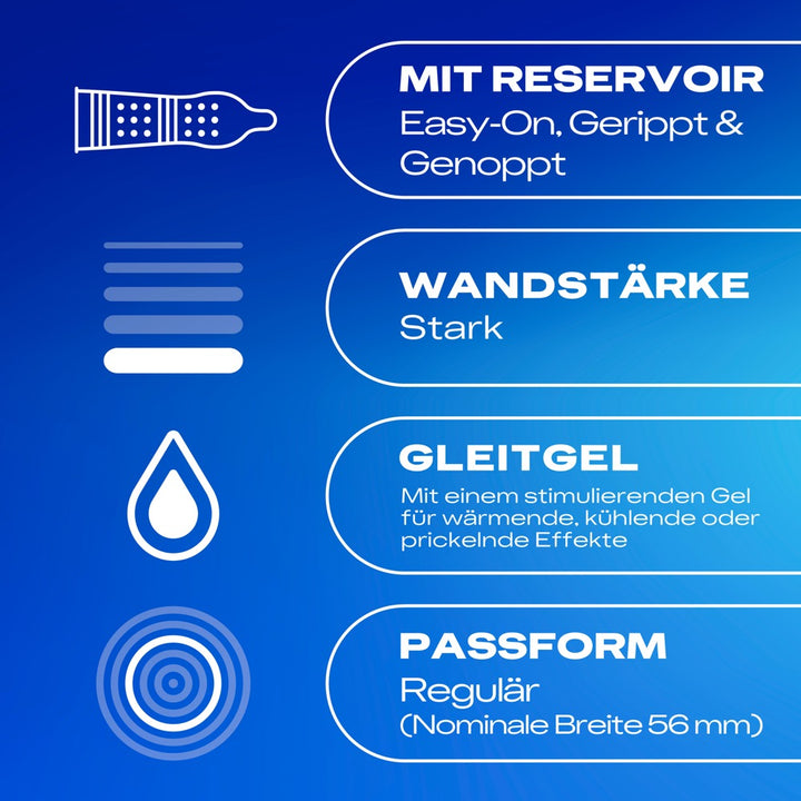Durex Intense teksturerede kondomer med riller og forhøjede prikker