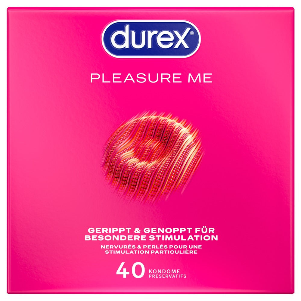Durex Pleasure Me 40 kondomer med riller og forhøjede prikker