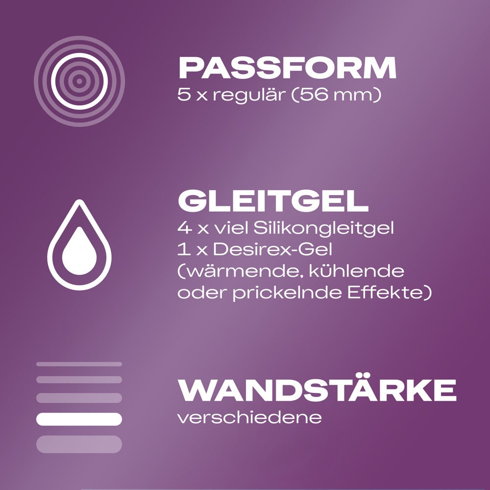 Durex Love Mix med rillede og prikkede kondomer med Desirex gel