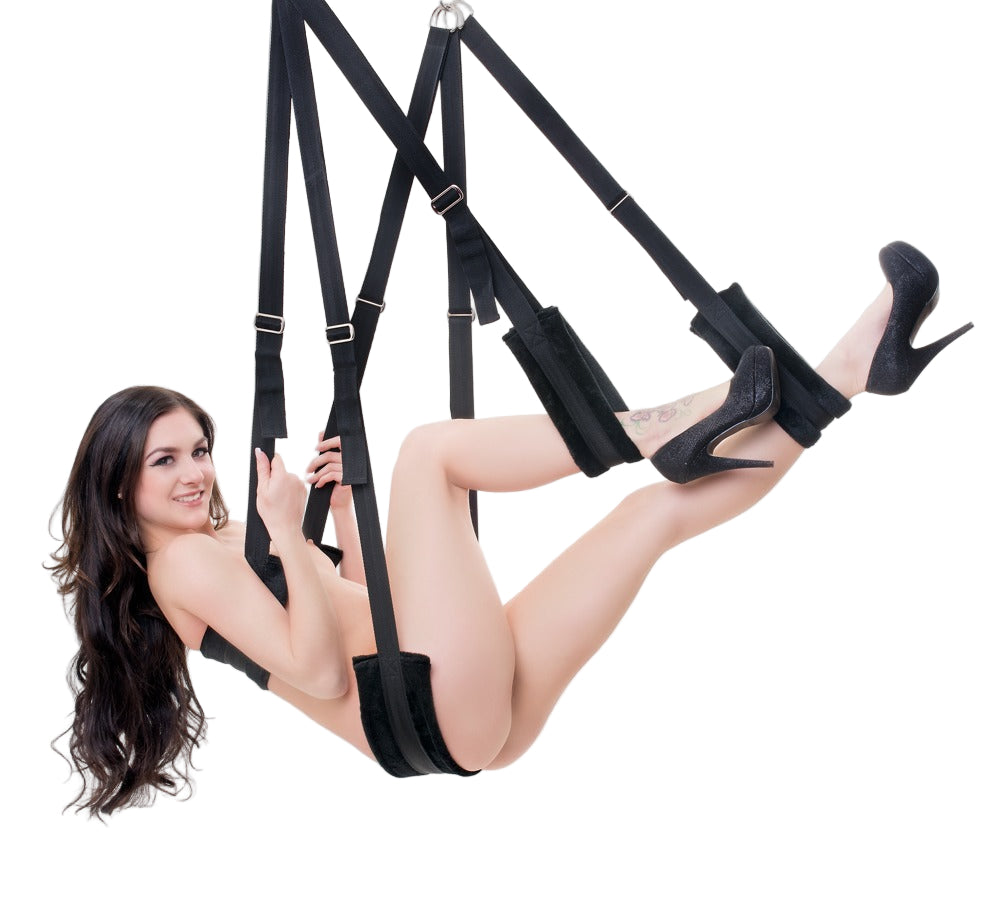 Sort Sexgynge med Polstrede Stropper