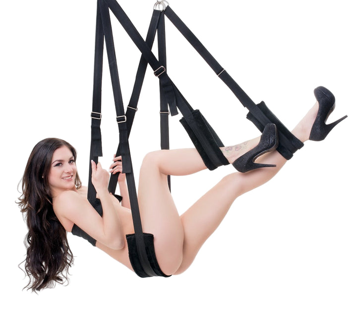 Sort Sexgynge med Polstrede Stropper