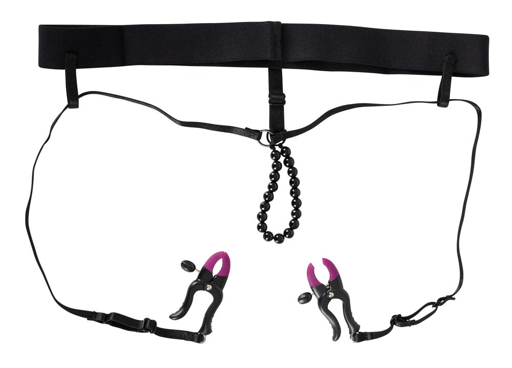 Labia Clamp with Spreader String & Stimulating Beads
