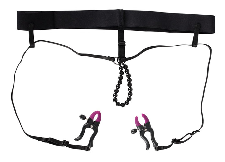 Labia Clamp with Spreader String & Stimulating Beads