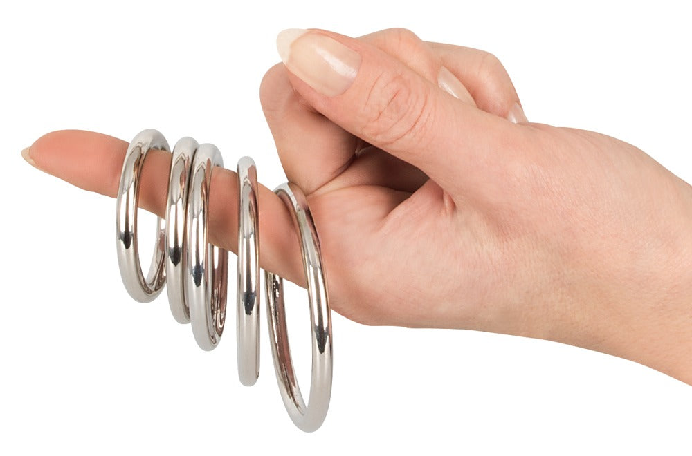 Professionelt 5-delt Ring Sæt i Stål – Bad Kitty