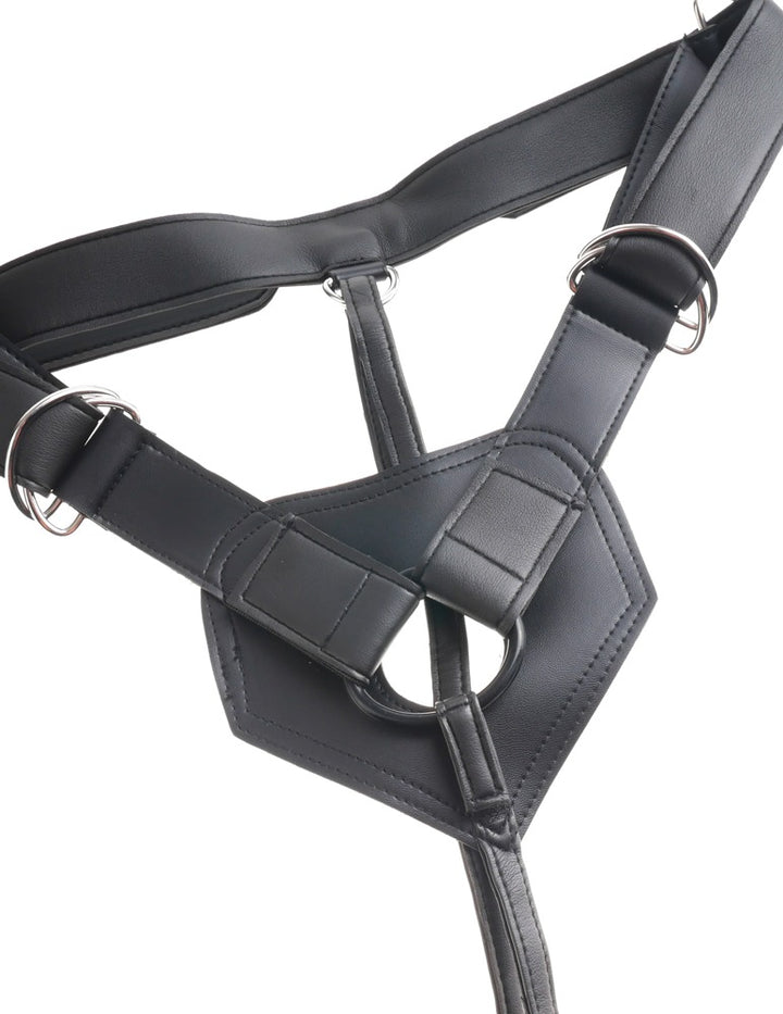 King Cock Strap-On Sæt 9” – stor realistisk dildo med 3 ringe og justerbart harness