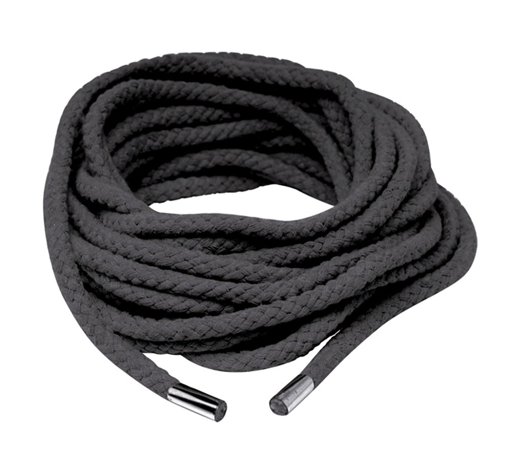 Sort Shibari reb 6 mm i flettet polyester til kreativ reb-bondage