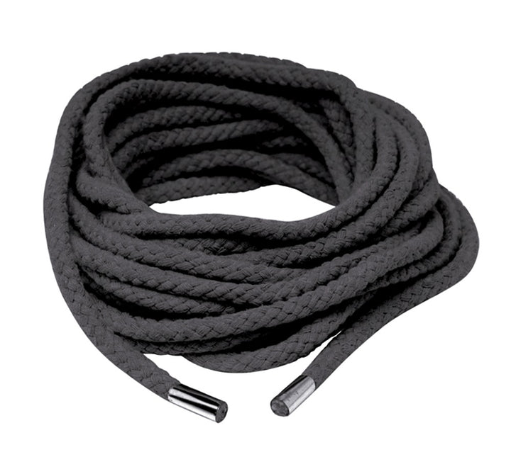 Sort Shibari reb 6 mm i flettet polyester til kreativ reb-bondage