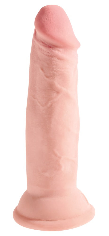 Hudfarvet dildo med markeret glans og årer