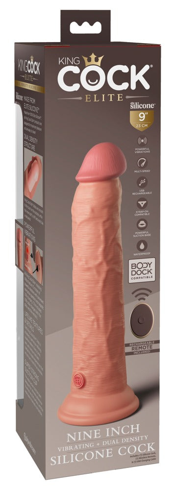 King Cock Elite 9" Vibrating Silicone Dildo - EternaNordic
