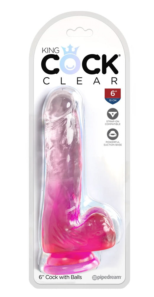 Transparent dildo med 13,5 cm indsættelseslængde og diskret levering