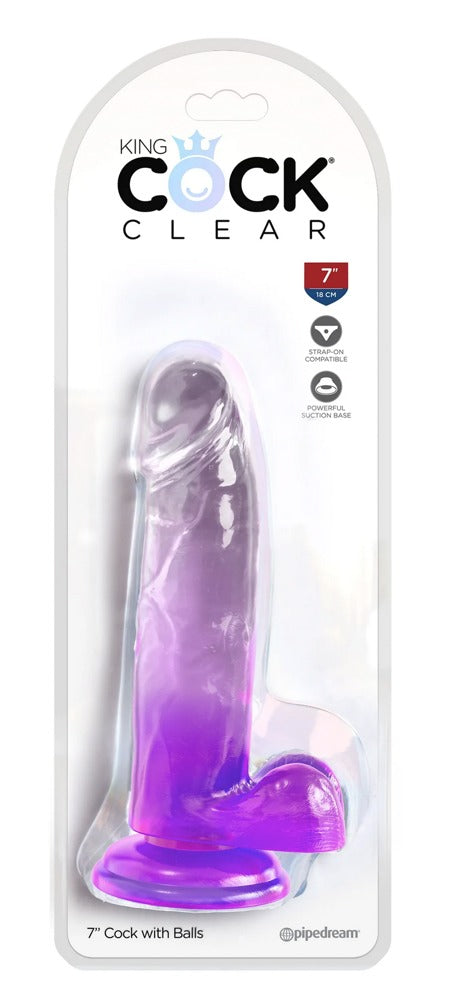 King Cock Clear 7" Cock with Balls - EternaNordic