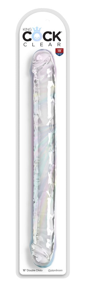 18" Transparent Dobbeltdildo – King Cock Clear