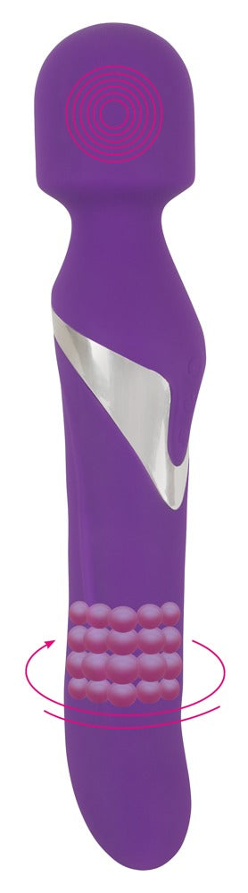 Javida Wand &amp; Pearl Vibrator med Massagehoved &amp; Roterende Perler