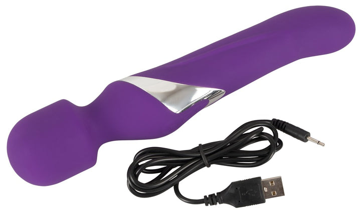 Wand &amp; Pearl Vibrator med USB-opladning, low battery alert og bevægeligt massagehoved