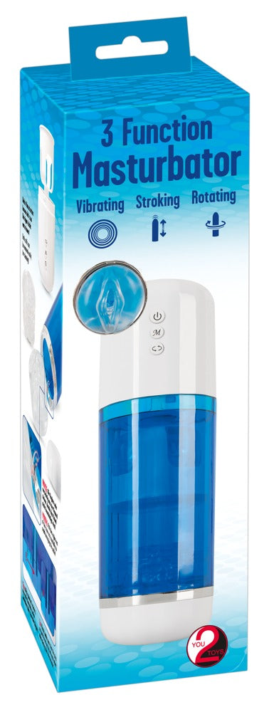 Rechargeable 3 Function Masturbator – Rotation, Bevægelse &amp; Vibration