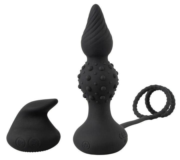 Rebel RC Vibro Butt Plug with Cock & Ball Rings
