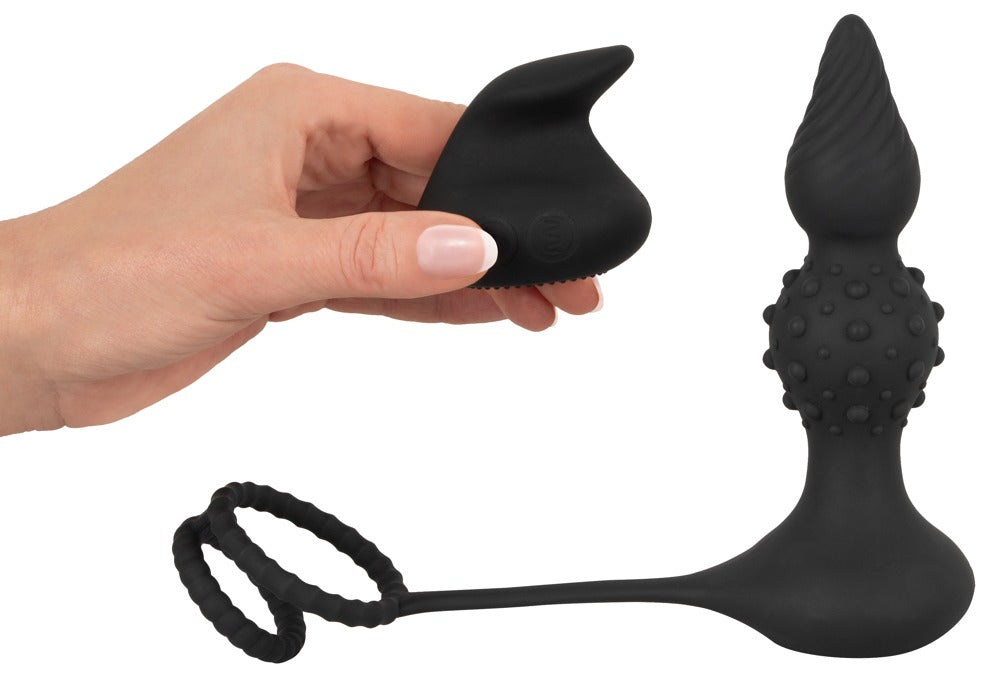Rebel RC Vibro Butt Plug with Cock & Ball Rings