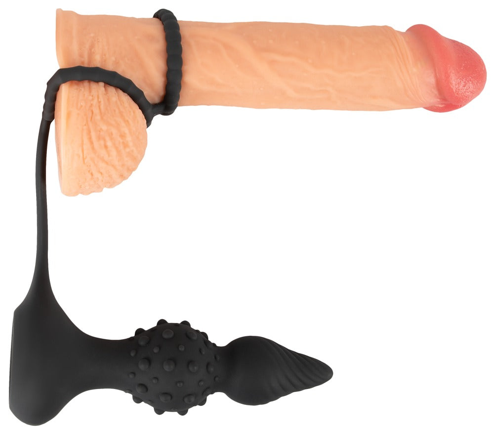 Rebel RC Vibro Butt Plug with Cock & Ball Rings