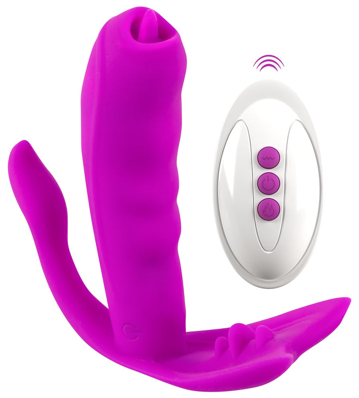 Fjernbetjent vibrator med 7 vibrationsmønstre, varme op til 42°C og 6 meters rækkevidde