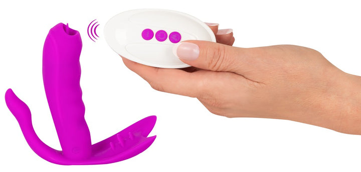 Javida RC Licking Panty Vibe med fjernbetjening, vibro-tunger og varmefunktion