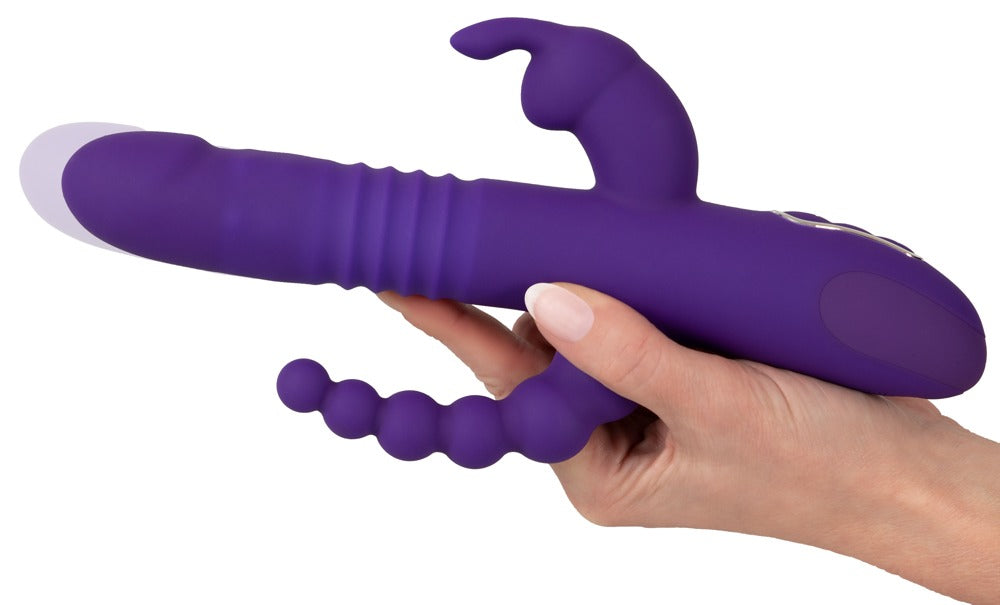 Sweet Smile lilla Thrusting Pearl Triple Vibrator med klitoris- og analstimulator