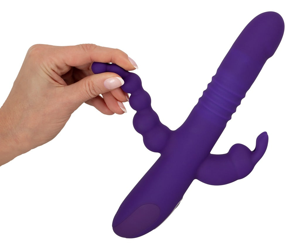 Sweet Smile thrusting vibrator med roterende massageperler i skaftet