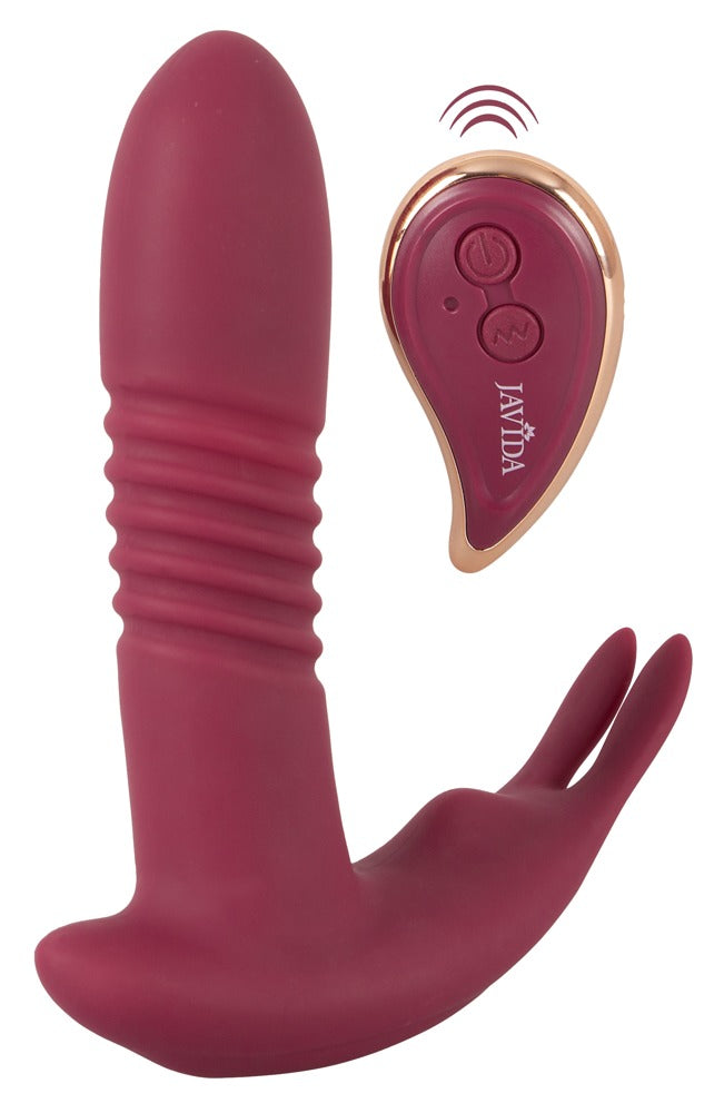 Wearable vibrator i soft touch-silikone med USB-opladning og CR2032 fjernbetjening