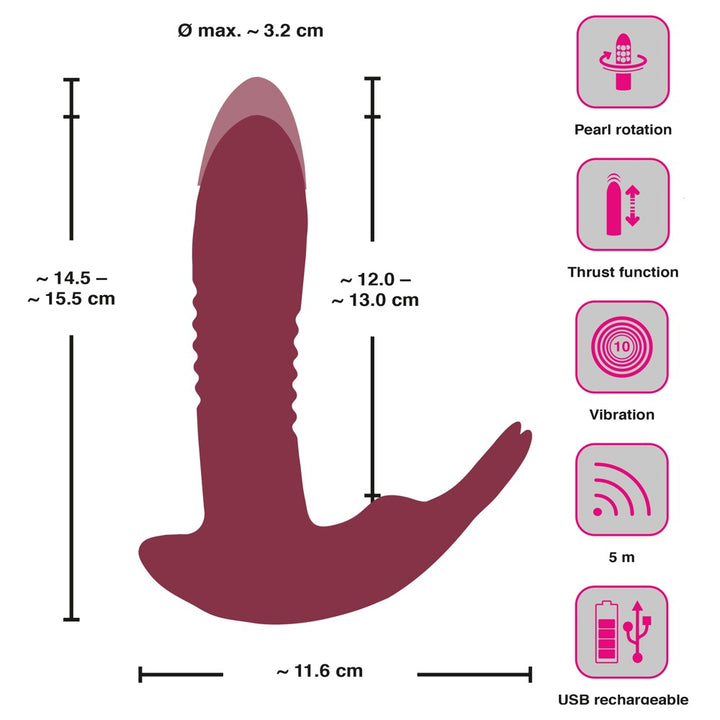 Javida RC Hands-free 3 Function Vibrator med Fjernbetjening