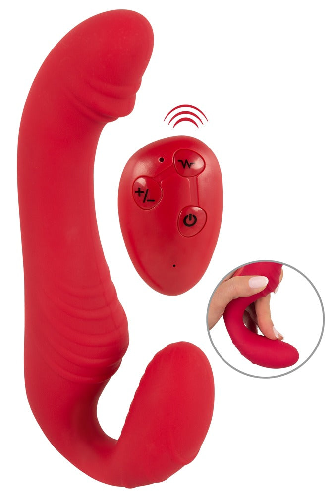 RC Strapless Strap-On 3 – Dobbelt Vibrator med Fjernbetjening