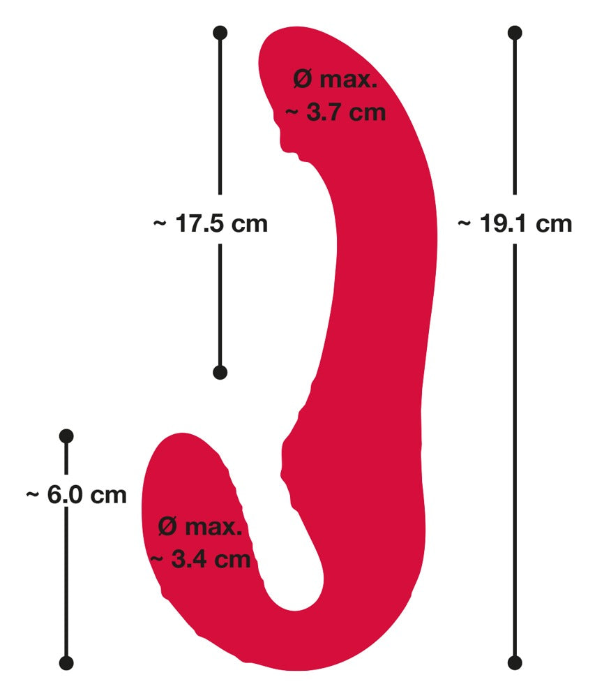 RC Strapless Strap-On 3 – Dobbelt Vibrator med Fjernbetjening