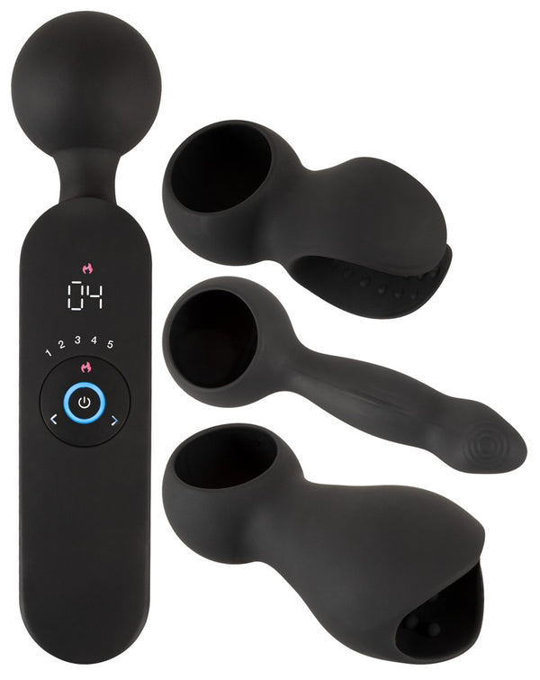 Couples Choice massage wand med varme og 3 vedhæftninger