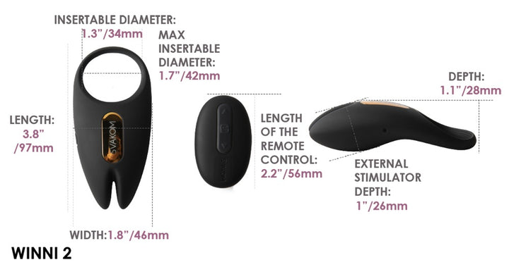 SVAKOM Winni 2 Vibro‑Cock Ring – Remote & App Control, 5 Modes × 5 Speeds, Waterproof & Rechargeable