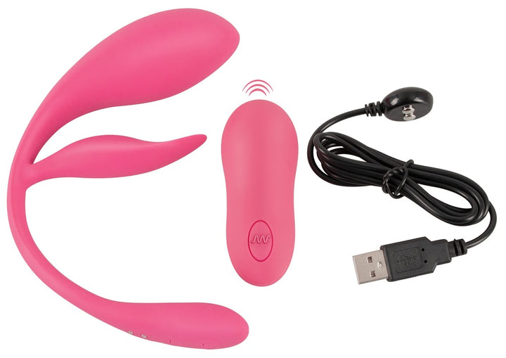 Sweet Smile RC Double Pleasure Love Ball – Fjernbetjent Love Egg med Klitorisstimulator - EternaNordic