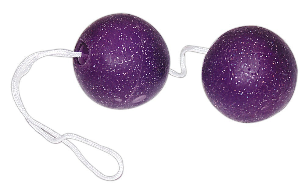 7‑Piece Glittering Purple Sex Toy Set – Vibrator with Attachments, Anal Beads, Love Balls, Cock Ring & Dildo - EternaNordic