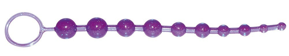 7‑Piece Glittering Purple Sex Toy Set – Vibrator with Attachments, Anal Beads, Love Balls, Cock Ring & Dildo