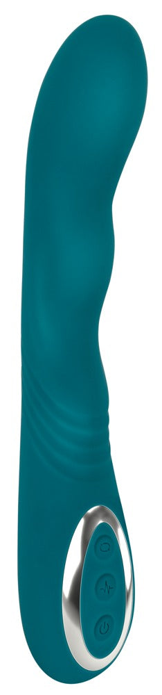 Grøn Sweet Smile G-punktsvibrator med buet og struktureret Soft Touch-overflade