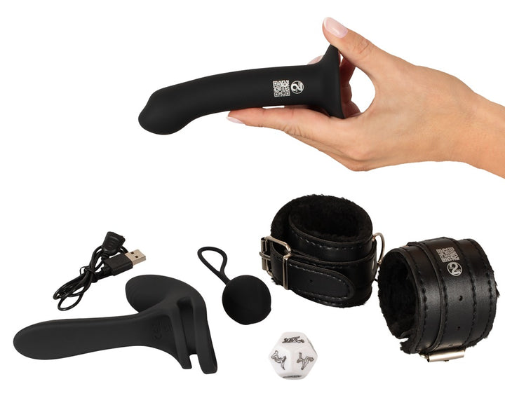 Magic Shiver Couple’s Love Toy Starter Set Together – 5‑Piece Beginner’s Kit with Vibrator, Dildo, Love Balls, Handcuffs & Sex Dice