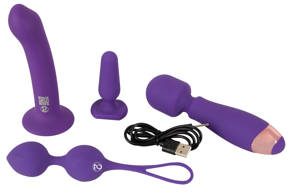 Magic Shiver Women Love Toy Starter Set Feminine – 4‑Piece Beginner’s Kit with Wand, Butt Plug, Love Balls & Dildo