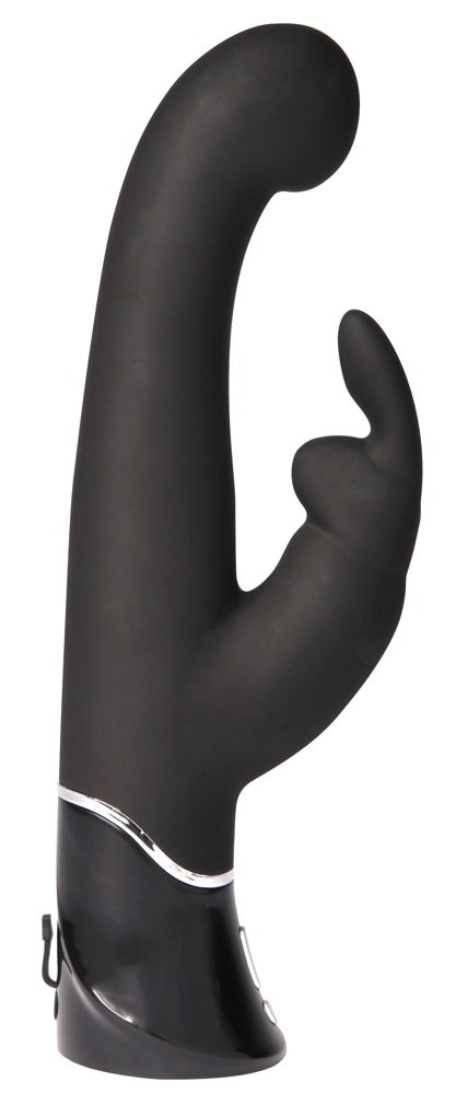 Greedy Girl G-punkts rabbit vibrator i sort silikone med dobbelt stimulation