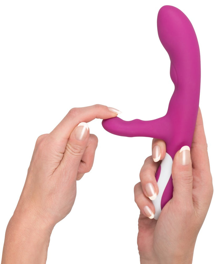 Lilla rabbit-vibrator med varmefunktion op til 42°C og klitorisstimulator