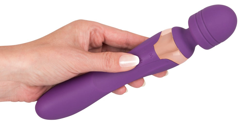 Javida Double Massager lilla dual-ended vibrator med fleksibel hals og kuglehoved