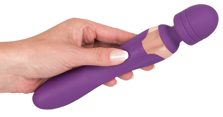 Javida Double Massager lilla dual-ended vibrator med fleksibel hals og kuglehoved