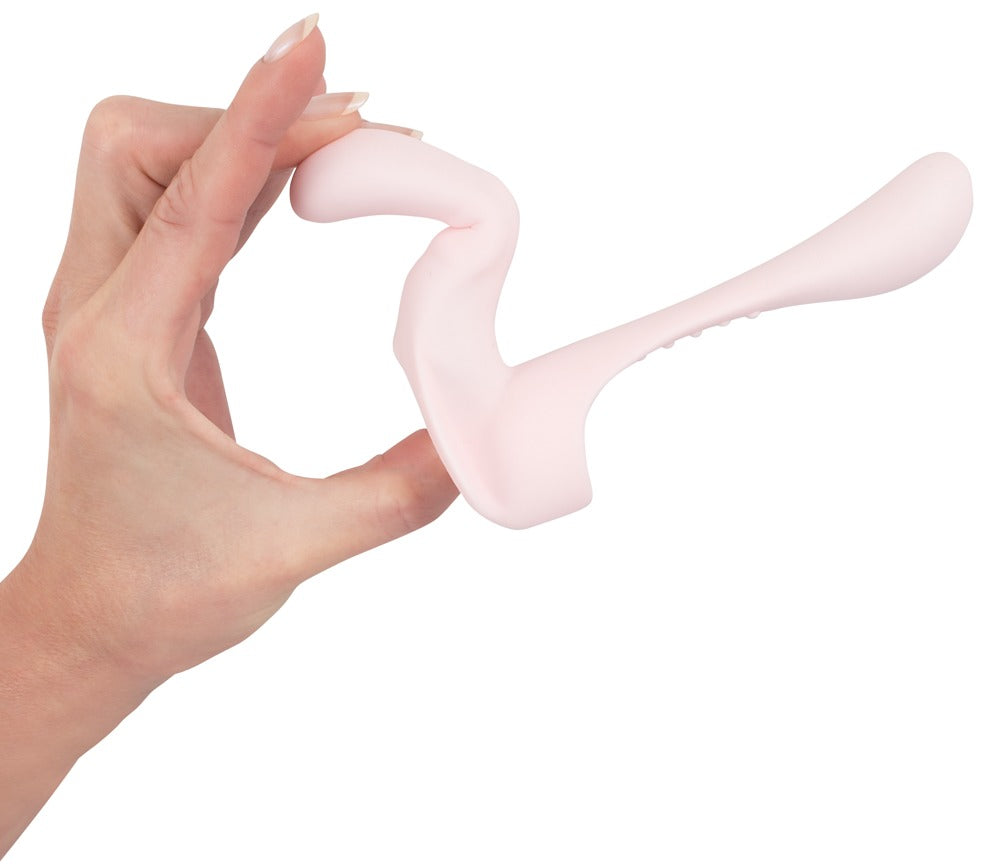 Fleksibel dobbelt vibrator til indre og ydre stimulation