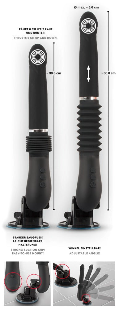 Premium Thrusting Vibrator 2.0 – Justerbar Suction Cup & Kraftfuld Rytme