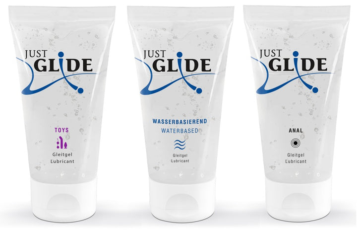 Just Glide Lubricant Set – 3-Pak Vandbaseret Glidemiddel (150 ml)