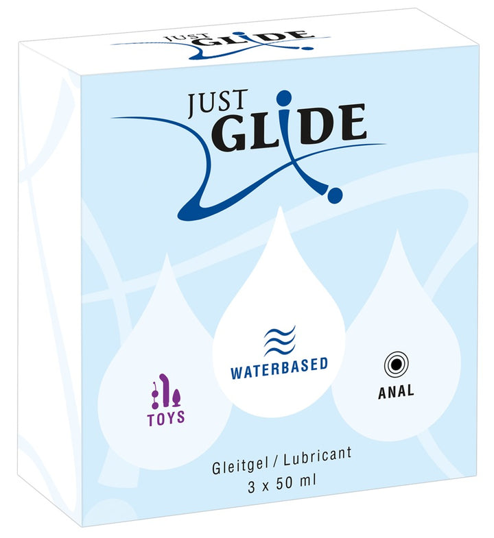 Just Glide Lubricant Set – 3-Pak Vandbaseret Glidemiddel (150 ml)