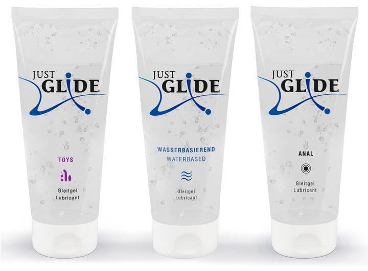 Just Glide Lubricant Set – 3-Pak Vandbaseret Glidemiddel (600 ml)