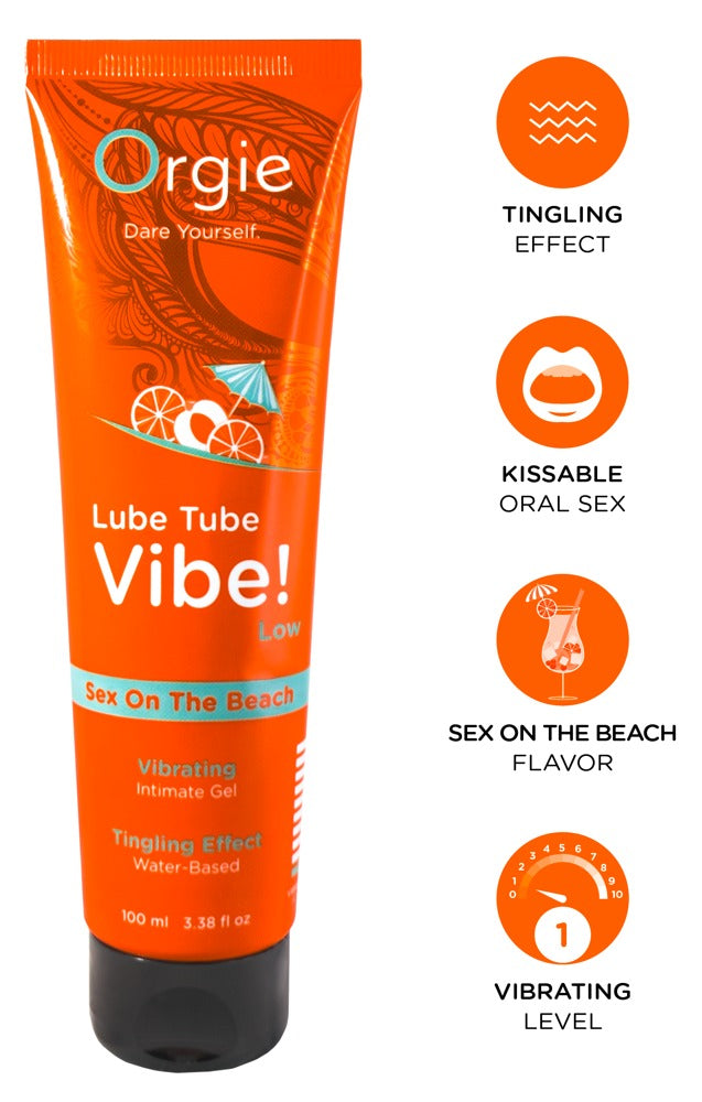 Vibe! Sex on the Beach – Spiselig Prikkende Intimgel (Vibration 1/10)