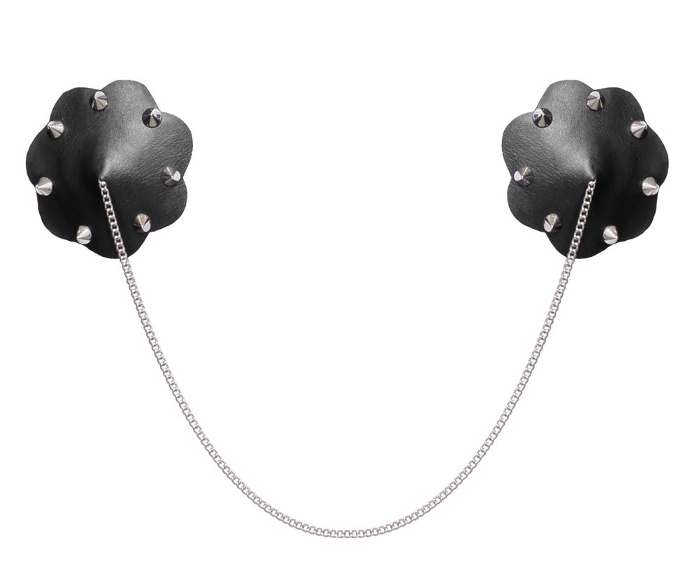 Bad Kitty nipple covers med kæde og sølvfarvede spikes