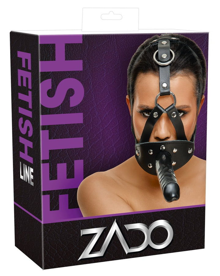 Læder Head Strap Harness – 2-i-1 Gag & Dildo